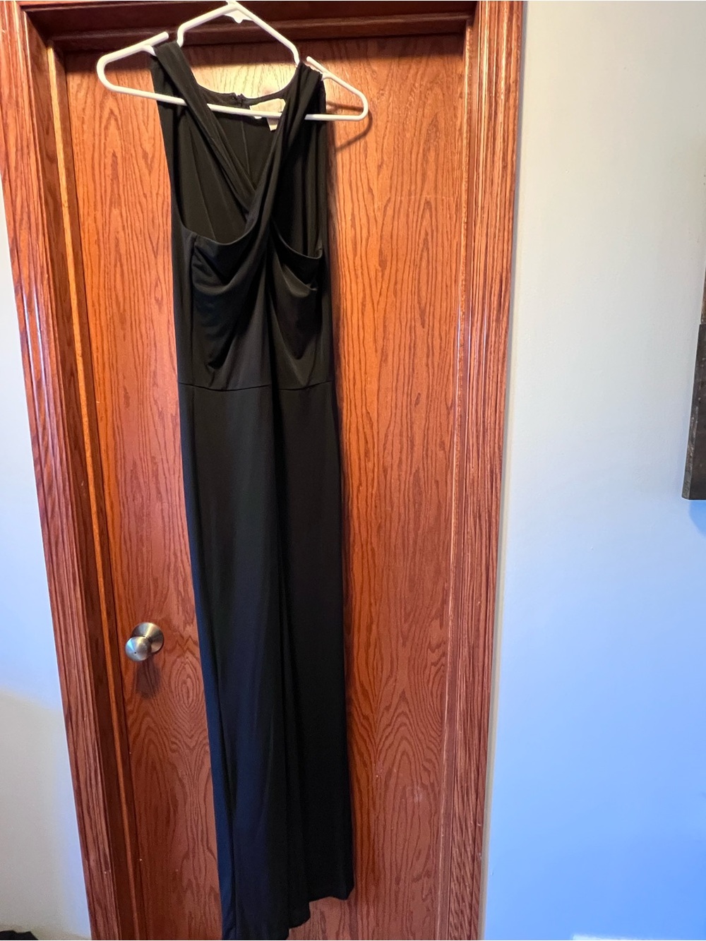Michael Kors Black Sleeveless Jumpsuit with Draped Bodice